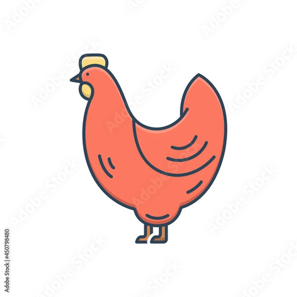 Fototapeta Color illustration icon for hen
