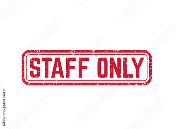 Obraz staff only sign, vector stamp