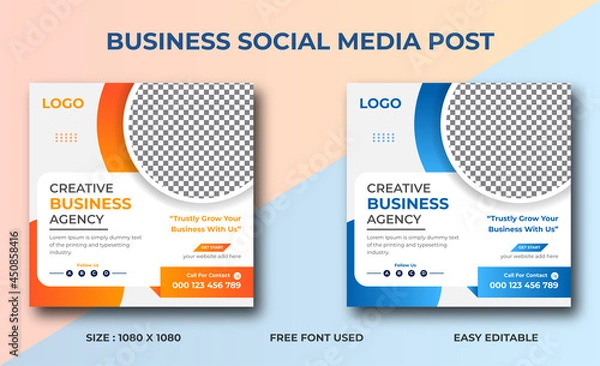 Obraz Modern Social square web banner for social media post template design, Facebook Post, Instagram Post template	
