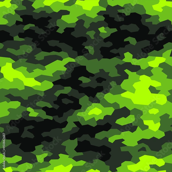 Fototapeta Geometric camouflage seamless pattern. Abstract modern endless trendy camo texture. Fabric and fashion textile print templeate. Vector illustration.
