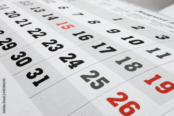 Fototapeta Calendar