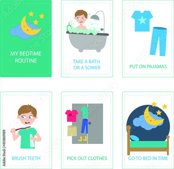 Fototapeta adtime routine. Kids Daily Responsibilities Chart, Kids Daily Routine, Chore Chart, Morning Checklist, Daily Task List, Children's Job Poster
