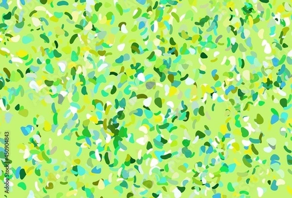 Fototapeta Light green, yellow vector texture with random forms.