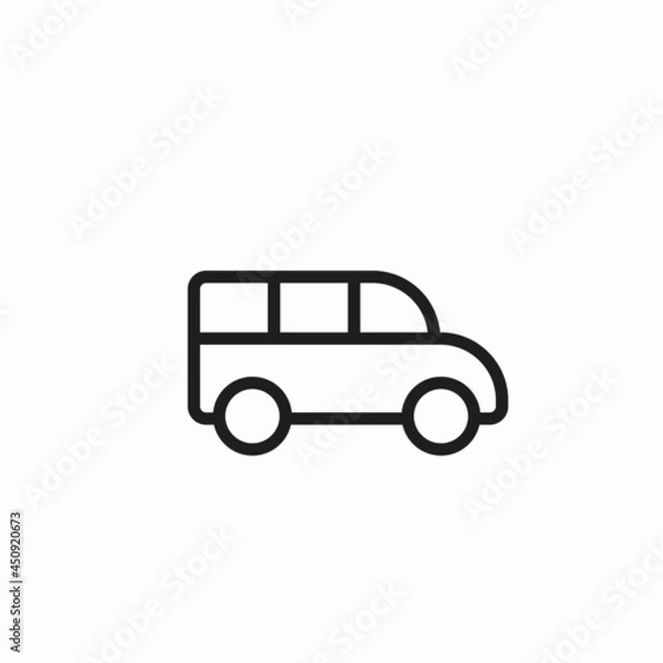 Fototapeta mpv car line icon. family automobile and minivan symbol. isolated vector image