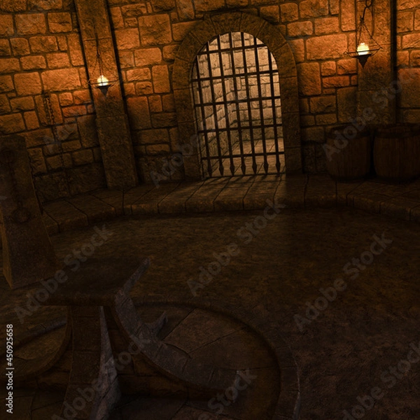 Obraz 3D-illustration of a mystical dangerous place and dungeon