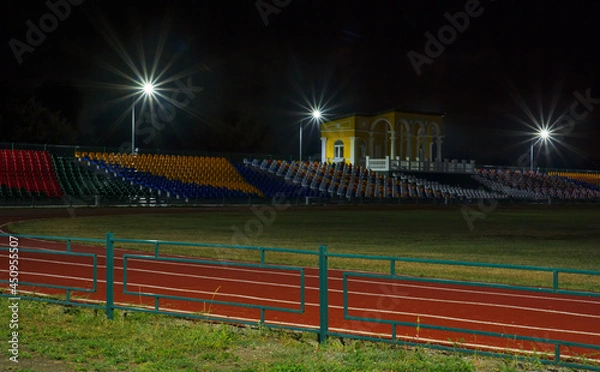 Fototapeta High resolution - Night stadium in summer time
