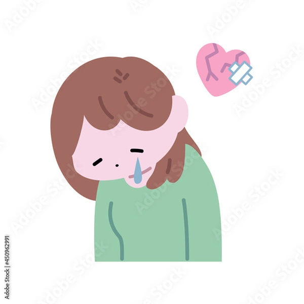 Fototapeta 傷ついて涙する女性