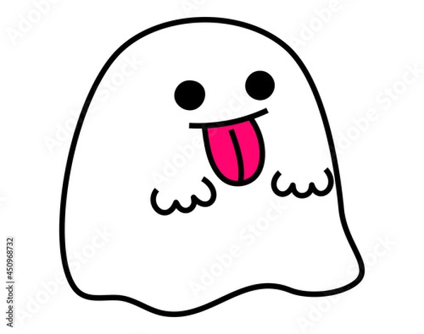 Obraz かわいいおばけのシンプルなイラスト。ハロウィン等用。
