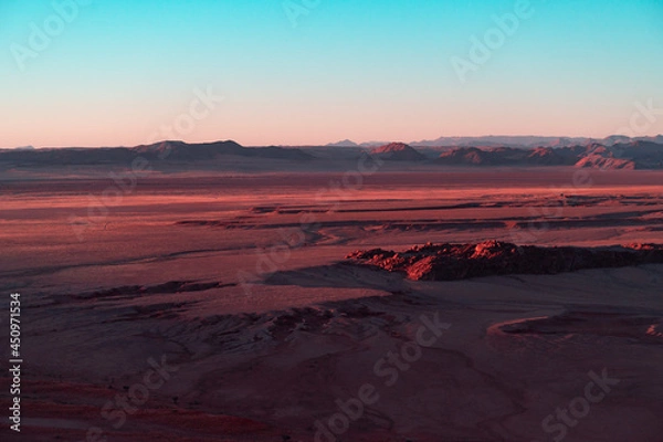 Obraz The natural scenery and arid environment of Namibia, Africa. Yellow background image.