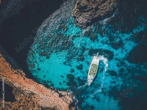Fototapeta Views from the Blue Lagoon on the island of Comino in Malta