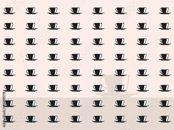 Obraz Coffee cups. Abstract background. Vector illustration.