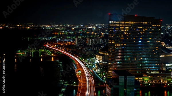 Obraz 福岡タワーからの夜景　福岡県　福岡市　テキストスペース