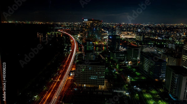 Obraz 福岡タワーからの夜景　福岡県　福岡市　テキストスペース