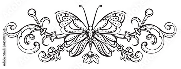 Obraz Royal decorative vector element with butterfly