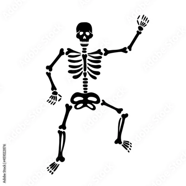 Fototapeta  dancing black skeleton. vector illustration