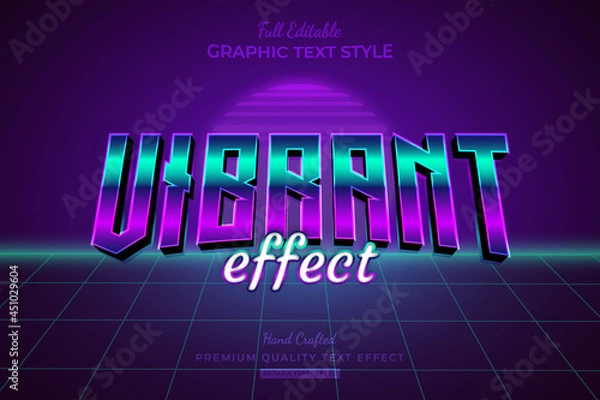 Obraz Vibrant Gradient 80's Retro wave Editable Premium Text Effect Font Style