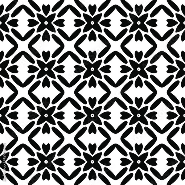 Fototapeta 
Seamless vector pattern in geometric ornamental style. Black  ornament.