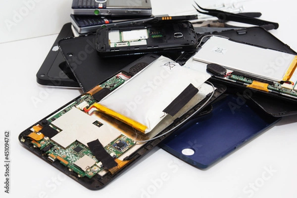 Obraz Damaged tablets and smartphones