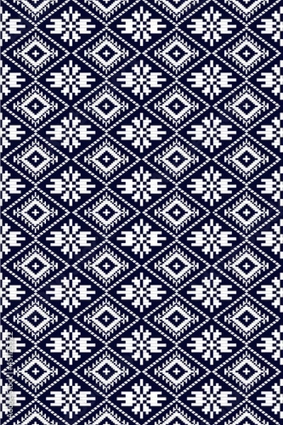 Obraz Geometric ethnic pattern seamless design for background or wallpaper. Ikat fabric pattern design concept.