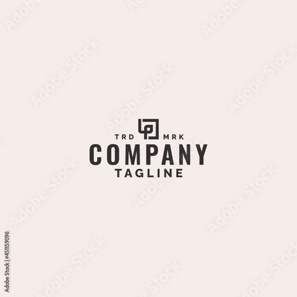 Fototapeta initial letter lp pl l p monogram with arrow logo design. minimal vector graphic alphabet symbol template.