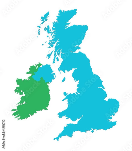 Obraz UK and Ireland map