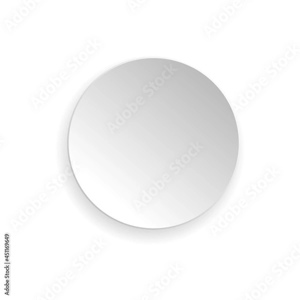 Obraz Paper cut bend in the icon. Type of circle paper cut. Vector illustration.