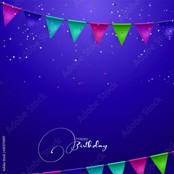 Fototapeta Party Background with Flags Vector Illustration