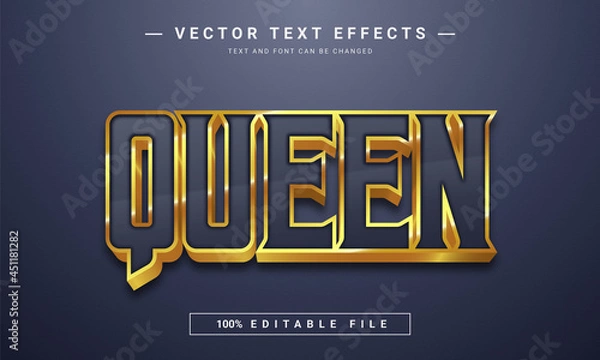 Obraz 3D Queen text effect - 100% editable eps file
