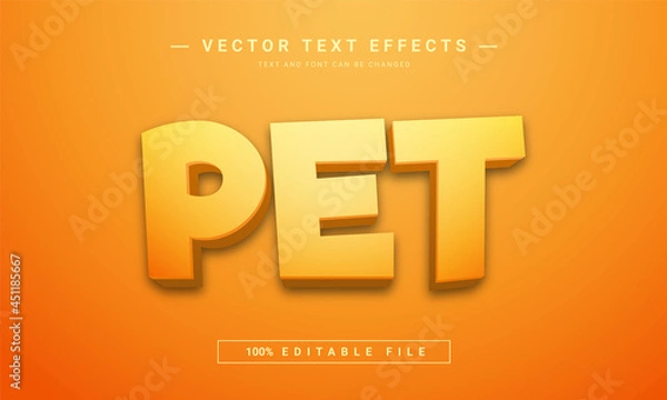 Obraz 3D Pet text effect - 100% editable eps file