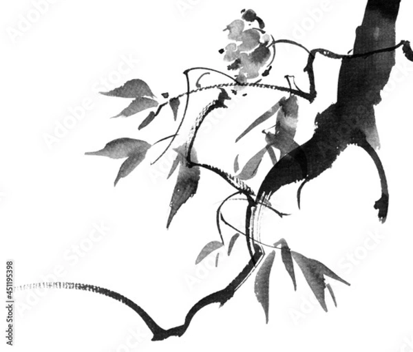 Obraz Tree with leaves and berries