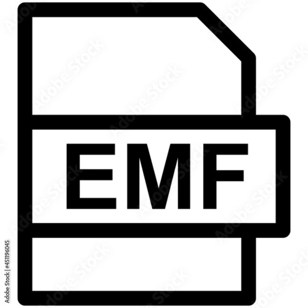 Fototapeta EMF File Format Vector line Icon Design