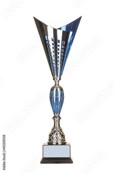 Obraz Beautiful silver cup on isolated background for the second place