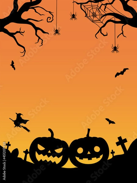 Fototapeta ハロウィン背景　カボチャのランタン