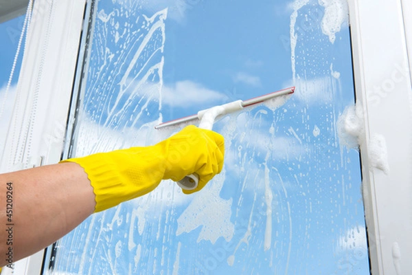 Obraz Homework washing windows.