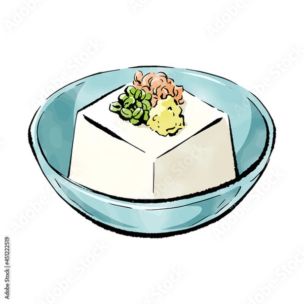 Obraz 手書きラフスケッチ_冷奴 tofu