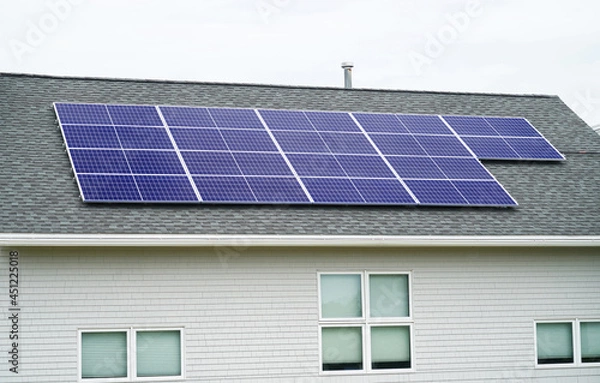 Obraz solar panel installed on the apartment roof