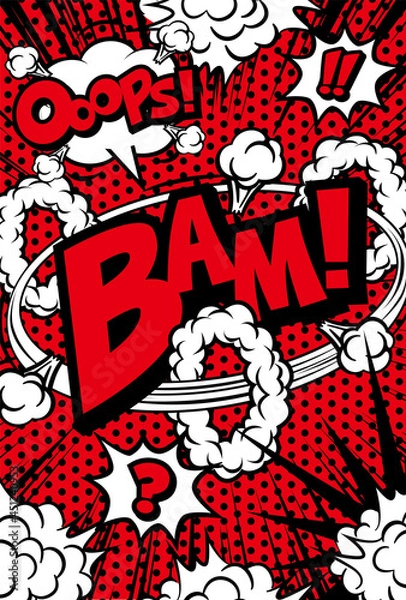 Fototapeta コミック風の吹き出し背景素材