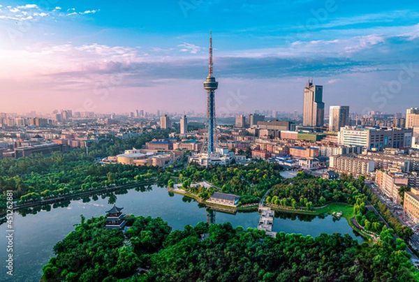 Obraz Architectural landscape of Jilin Radio and TV Tower in Changchun, China