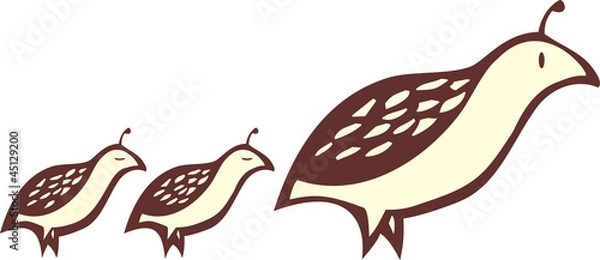 Obraz Partridge and Chicks