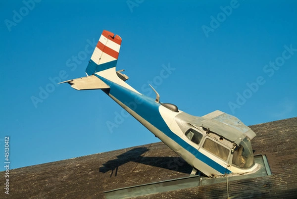 Obraz Dowcip zderzeniowy z dachu samolotu