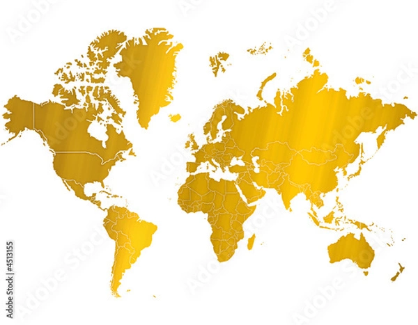 Obraz Carte Monde Or