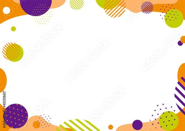 Fototapeta ハロウィンカラーのドット幾何学フレーム