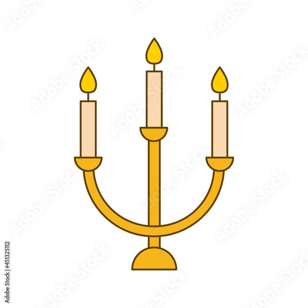 Obraz Isolated outline candlestick on white.