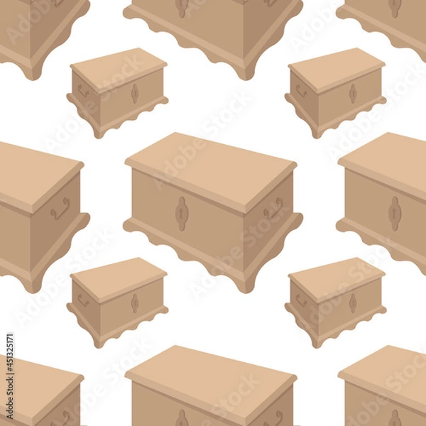Fototapeta Set of seamless patterns with chests for clothing on white.