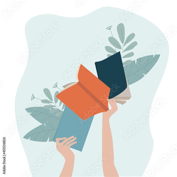 Obraz Female hands holding books