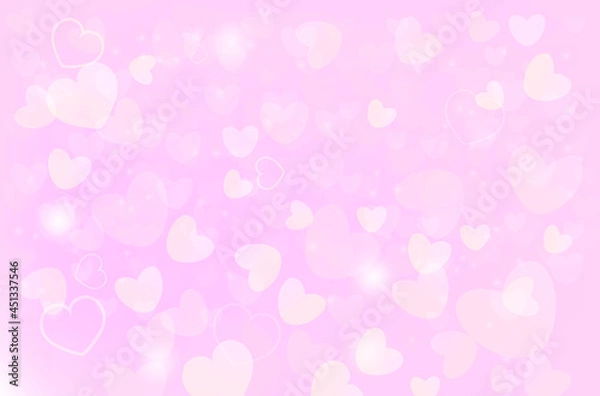 Fototapeta Hearts. Valentine's Day abstract light pink background with hearts. Vector