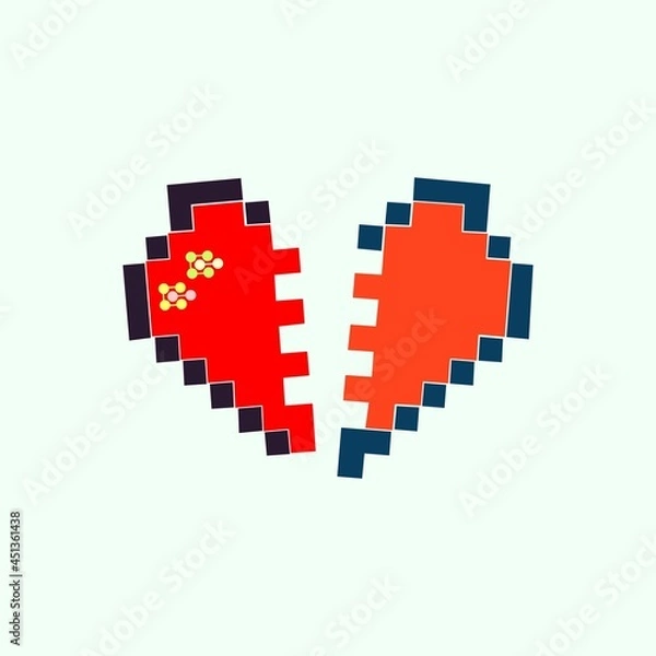 Fototapeta pixel heart art