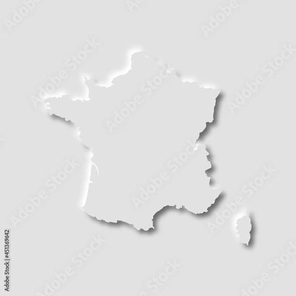 Fototapeta France map in neumorphism style, vector illustration