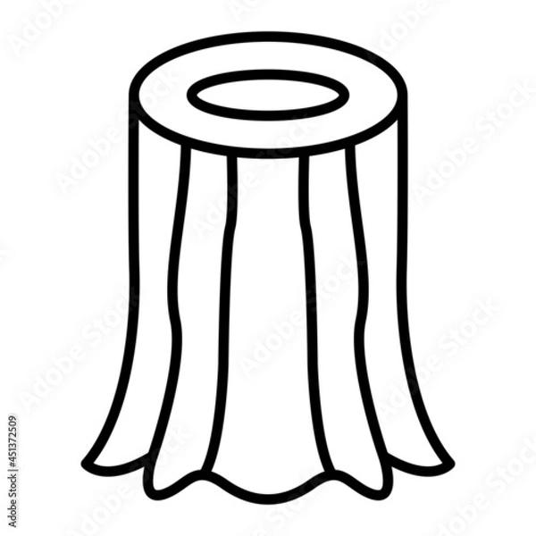 Fototapeta Tree stump Vector Outline Icon Isolated On White Background