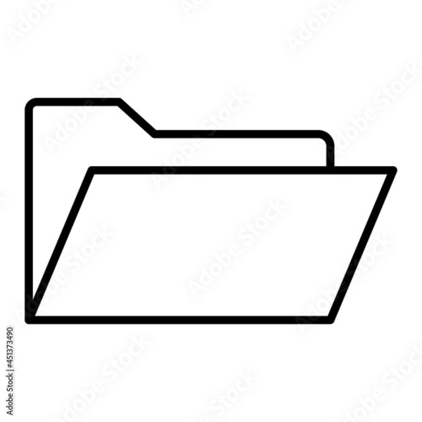 Fototapeta Folder Vector Outline Icon Isolated On White Background